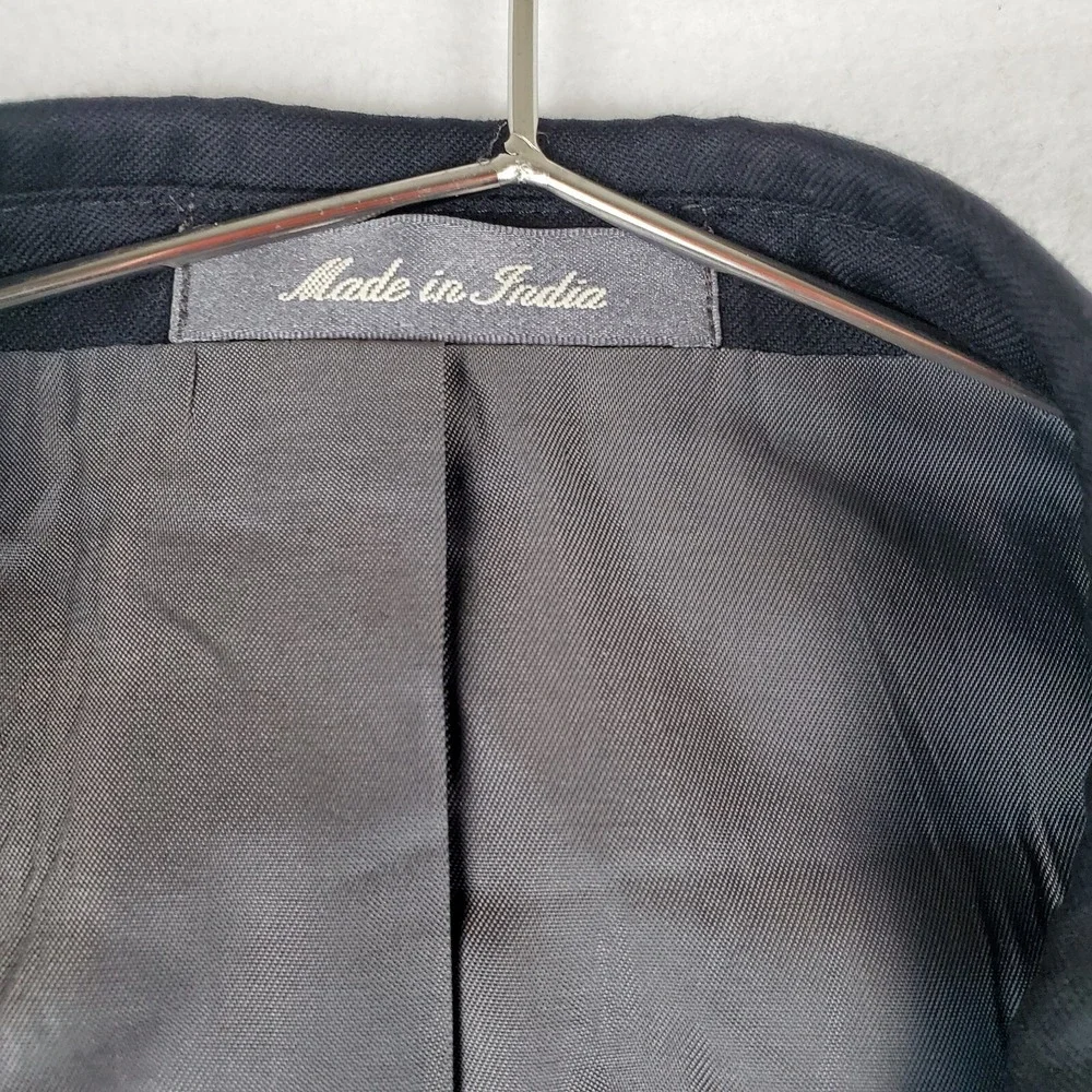 Oscar De La Renta Blazer Mens 46 Long Blue 100% Wool Single Breasted Notch Lapel